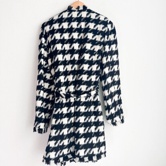 L'Agence Black White Check Print Zuri Half Duster 14 - Picture 7 of 9
